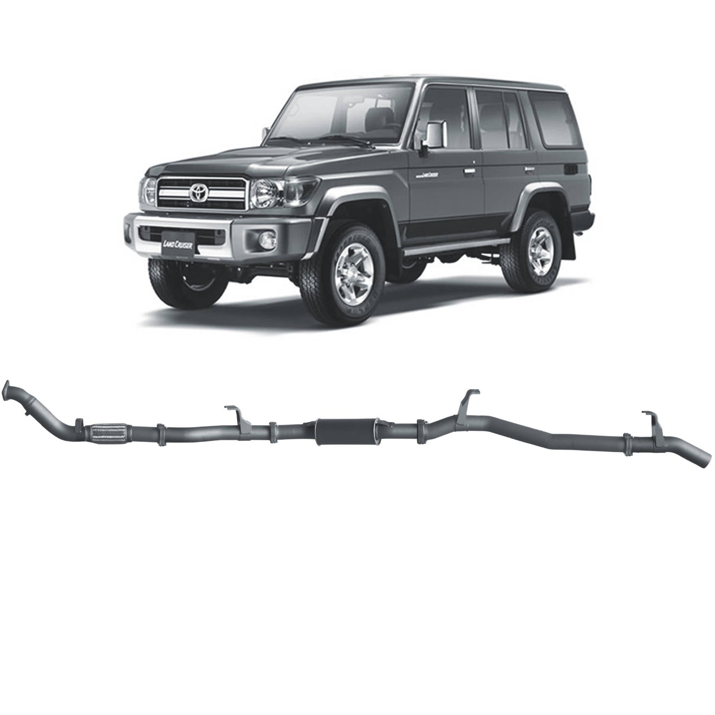 70 Series Land Cruiser Extreme Duty Exhaust - 76 Series Wagon (03/2007 - 10/2016)