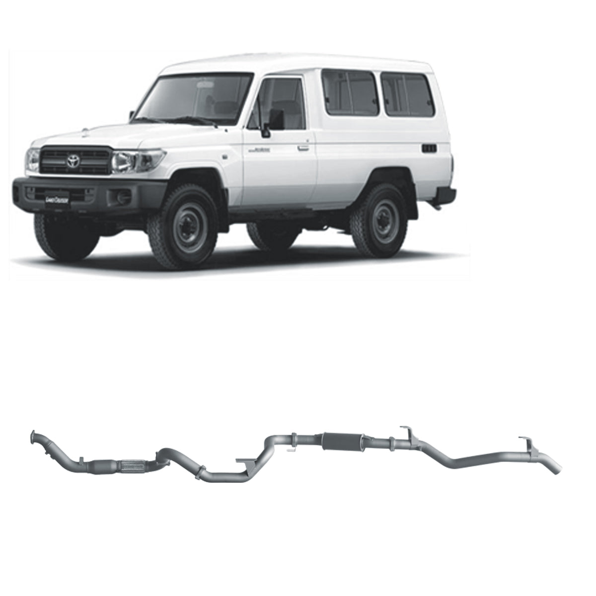70 Series Land Cruiser Extreme Duty Exhaust - 78 Series 4.2L TD (01/2001 - 01/2007)
