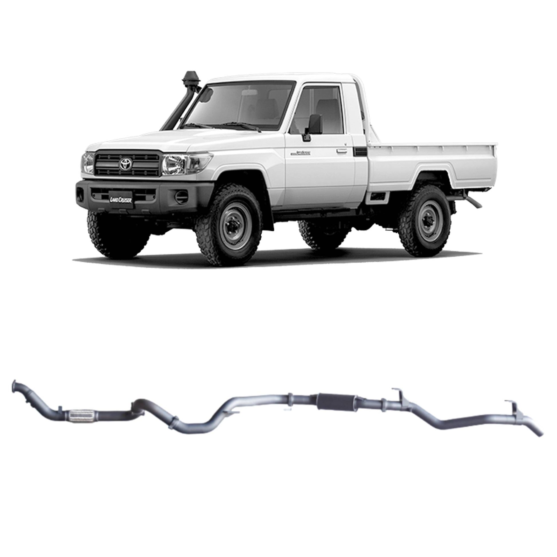 70 Series Land Cruiser Extreme Duty Exhaust - 79 Series Single Cab (03/2007 - 10/2016)