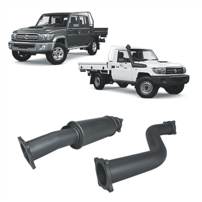 70 Series Land Cruiser Extreme Duty Exhaust - 79 Series with Auxiliary Fuel Tank (11/2016 - On)