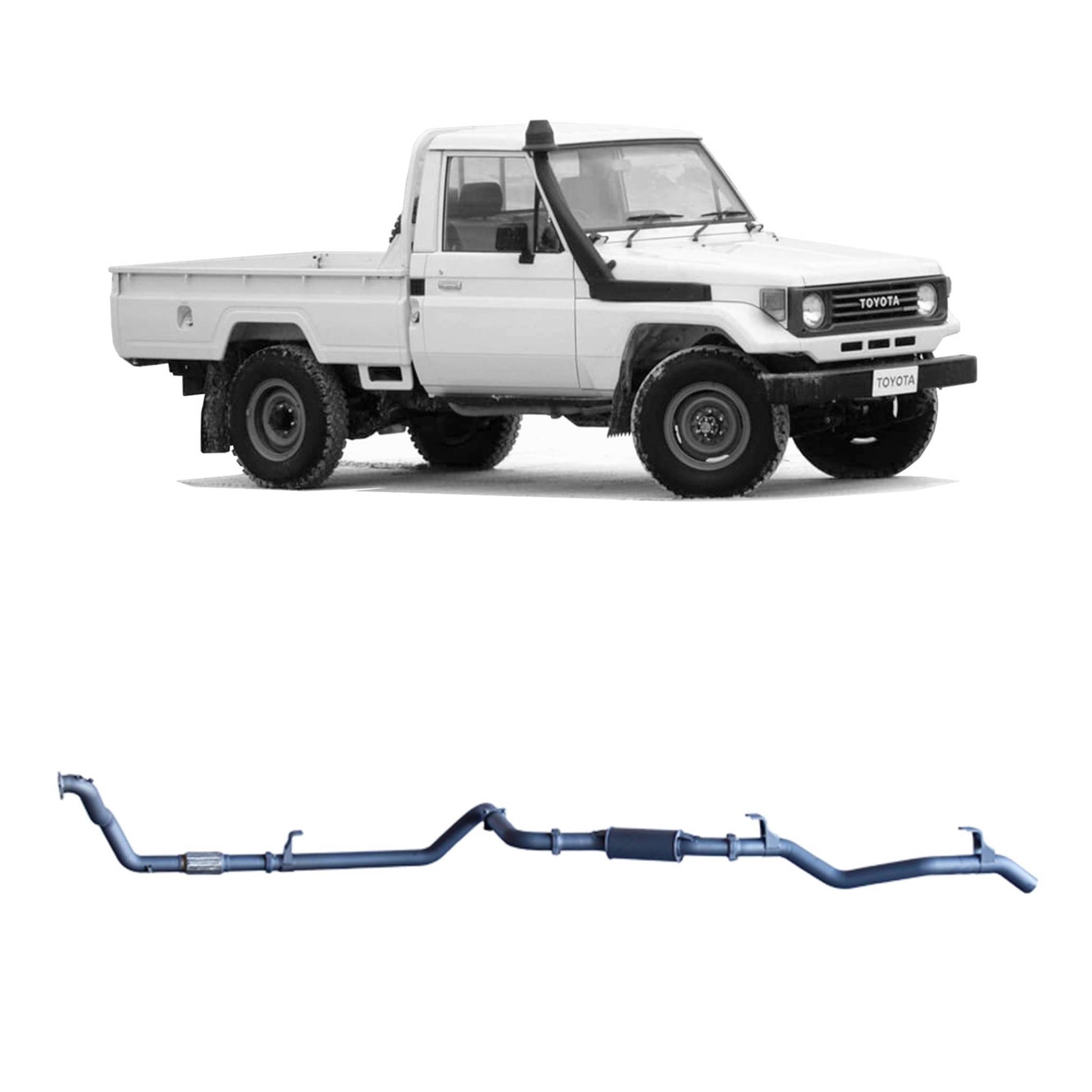 Toyota Land Cruiser Redback Extreme Duty Exhaust for Toyota Landcruiser 78 Series (01/1990 - 01/2007), Toyota Landcruiser 75 Series (03/1990 - 11/1999)