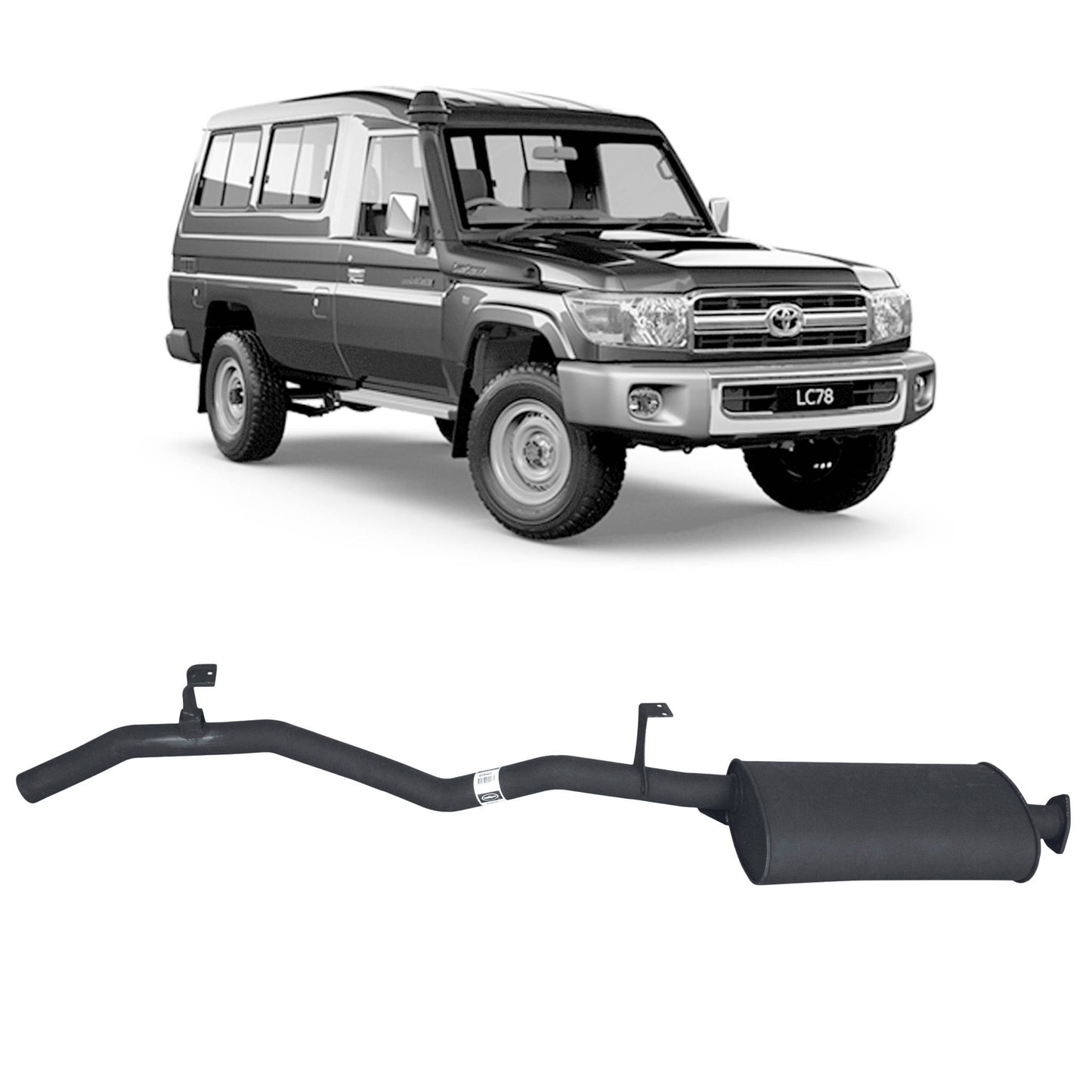 Performance 2.5" Tailpipe Assembly - 75/78/79 Series 4.2L 1HZ (01/1990 - 01/2007)