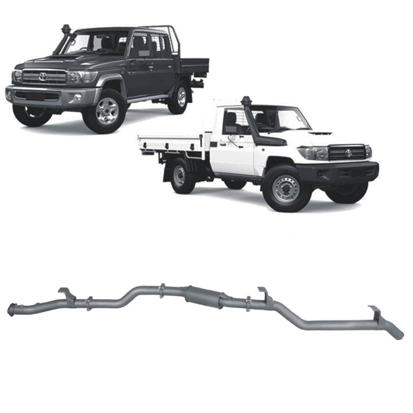 Extreme Duty 3" DPF Back Exhaust for the Toyota LandCruiser 79 Series Single & Dual Cab (11/2016 - On) (view 2)